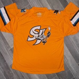 San Jose Sharks Barracuda Hockey Jersey Orange Size Medium